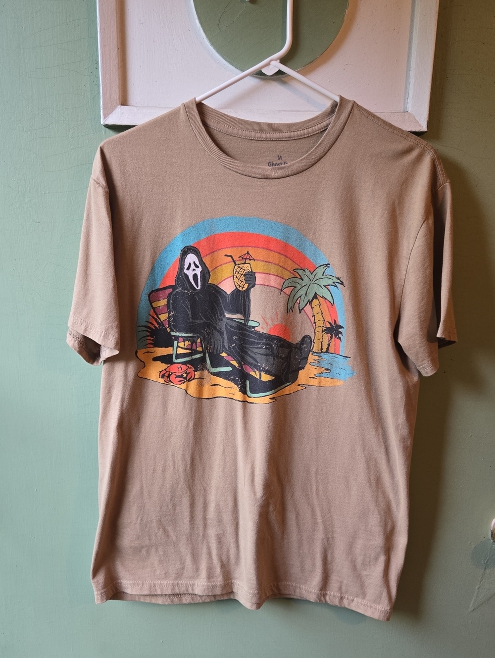 Ghostface Beach Halloween Scream Shirt Mens Size Medium